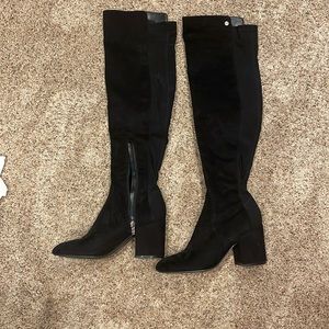 Black thigh high boots, Mark Fisher, size 8 1/2